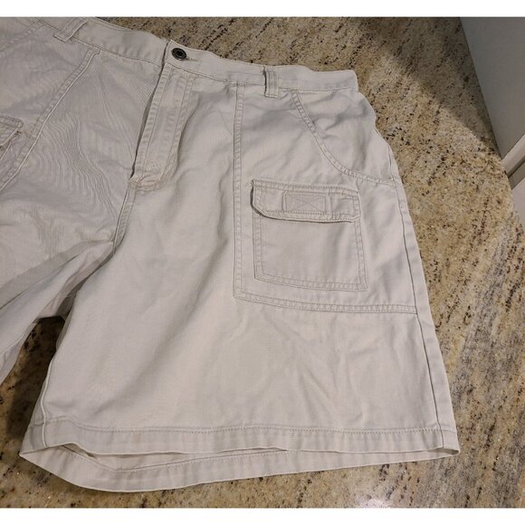 Vintage FADED GLORY Cargo Shorts Missy Size 18 Khaki Tan VTG Y2K High Rise - Picture 6 of 14